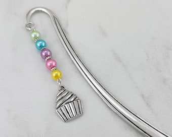 Cupcake Bookmark - Unique Bookmarks - Baking Gifts - Tibetan Silver Charm Bookmark