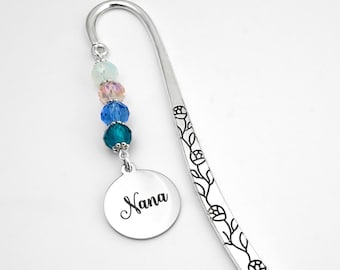Nana Bookmark: Beaded Gifts for Grandma and Grandmother, Custom Name Available