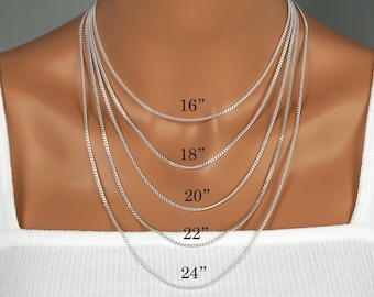 Silver Curb Chain Necklace, 925 Sterling Silver Curb Chain, Unisex Curb Necklace, Simple Men's Chain, 2.1 mm - 16, 18, 20, 22, 24 inch