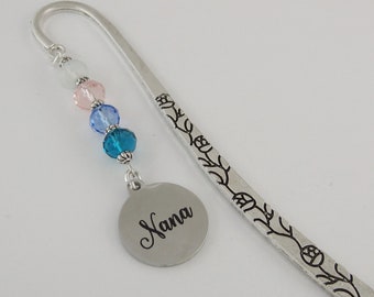 Nana Bookmark - Gifts for Grandma - Unique Beaded Bookmark - Grandmother Gifts - Nana Charm - Custom Engraved Names Welcome