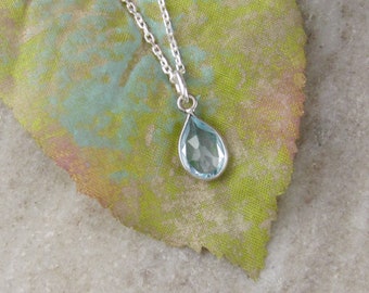 Statement PC Gorgeous Hawaiian Blue Opal Necklace Sterling Silver Blue Opal Tear-Drop Pendant N2259 Birthday Mom Wife Valentine Gift