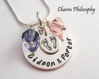 SUNNY Store Personalized Birthstones 925 Silver Mom Heart Pendant Necklace Jewelry Mothers Birthday Jewelry Gifts