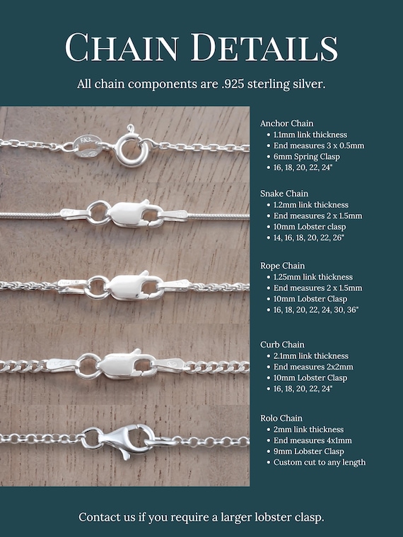 925 Sterling Silver Chain Necklace for Men and Women's Chains With