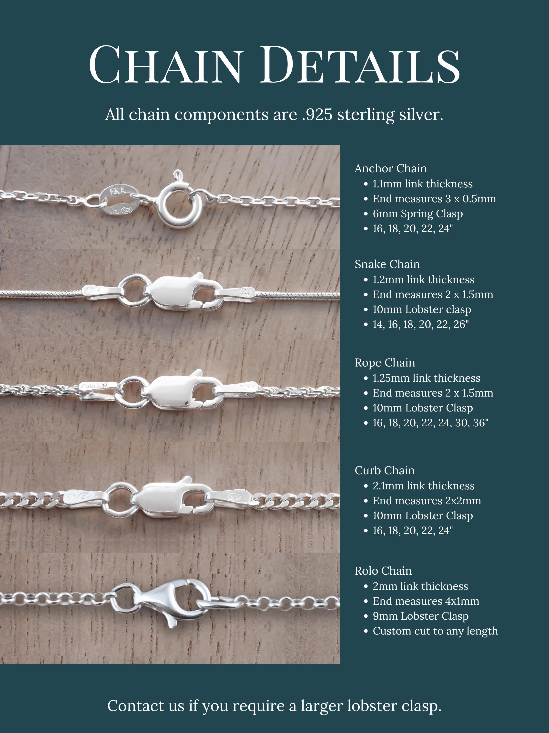 925 Sterling Silver Chain Necklace for Men and Women's Chains With