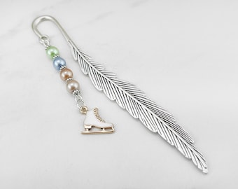 Ice Skate Bookmark - Figure Skating Gifts - Ice Skating Bookmark - Tibetan Silver Metal Bookmark - Ice Skating Teacher Gift - Figure Skate