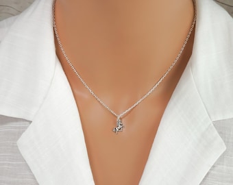 Tiny Unicorn Necklace: 925 Sterling Silver Minimalist Charm Jewelry
