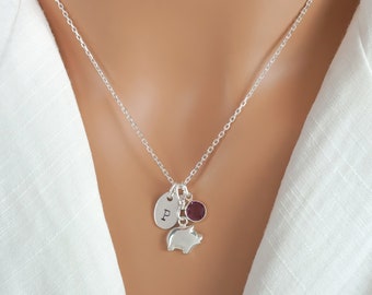 Pig Necklace - Personalized Pig Jewelry -  Piglet Necklace for Girls and Women - Dainty 925 Sterling Silver Jewelry - Pig Gifts