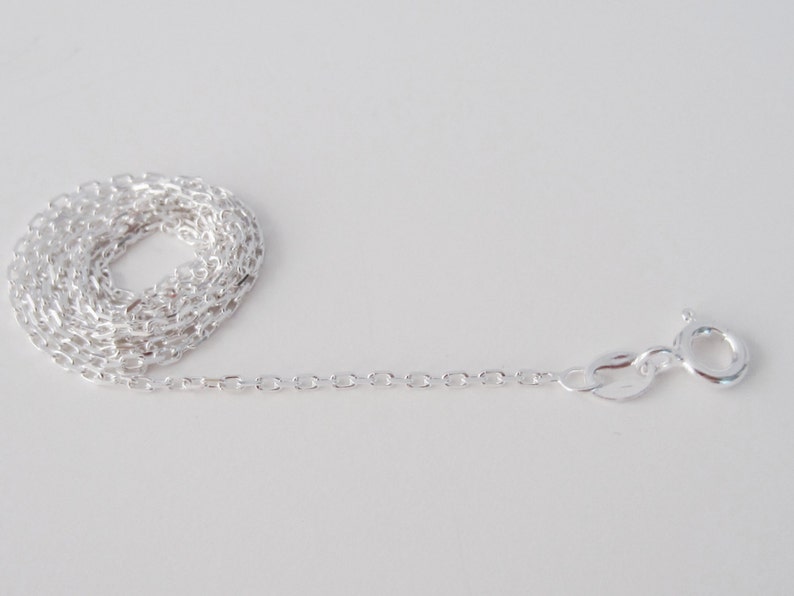 925 Sterling Silver Anchor Chain 1.1 mm 16, 18, 20, 22, 24 inches Finished Chain with Lobster Clasp image 4