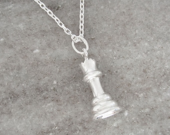 Queen Chess Piece Necklace - 925 Sterling Silver Jewelry - Chess Player Gifts - Queens Gambit - Chess Jewelry - Chess Gifts - Chess Necklace