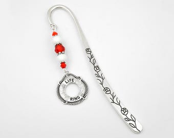 Life Ring Bookmark - Lifeguard Bookmark - Silver Life Preserver Bookmarks for Lifeguards - Swimming Instructor Gifts - Lifeguard Gifts