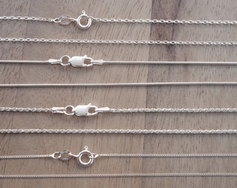 Solid Sterling Silver Chain, 925 Silver Anchor Chain, Finished Chain, Cable Necklace, Women's Chain, 1.1 mm - 16, 18, 20, 22, 24 inch