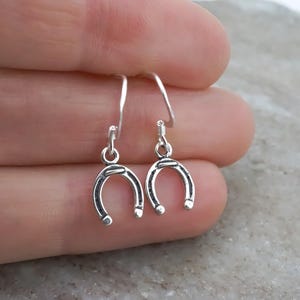 Small Horseshoe Earrings - Minimalist Jewelry - Horse Shoe Charm Earrings - 925 Sterling Silver Earrings - Simple Everyday Jewelry