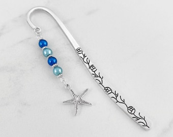 Starfish Bookmark - Tibetan Silver Beaded Bookmark - Teacher Gift Ideas - Ocean Gifts - Beach Bookmark