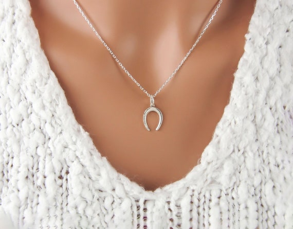 Horseshoe Necklace 925 Sterling Silver Jewelry Small Everyday Necklaces Horse Lovers Necklace Good Luck Gift Etsy