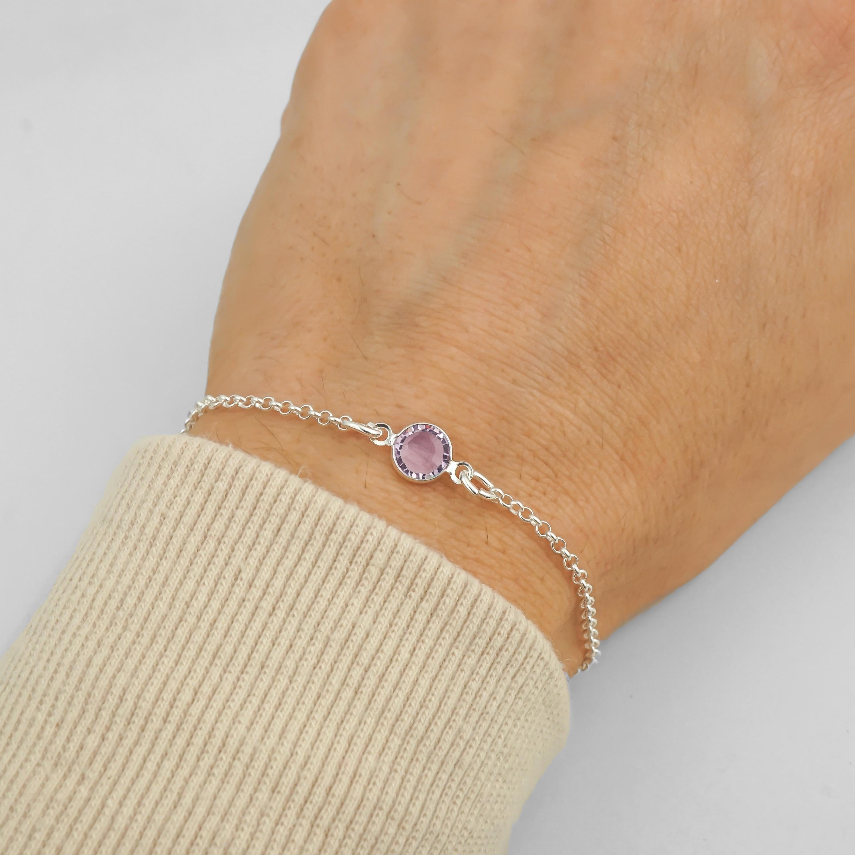 ★rosemont★ SILVER bracelet (June birthstone) RC0346 Sterling Silver Bracelet - Rainbow Moonstone Bracelet - June