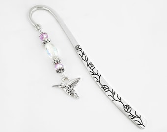 Hummingbird Bookmark - Hummingbird Gifts for Teacher Gifts, Bird Gifts for Hummingbird Lovers, Hummingbird Stationary, Beaded Charm Bookmark