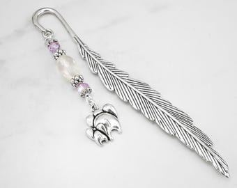 Elephant Bookmark, Mom and Baby Elephant Charm Bookmark, New Mom Gift, Elephant Baby Shower Gift, Mother's Day Bookmark, Baby Elephant Gifts