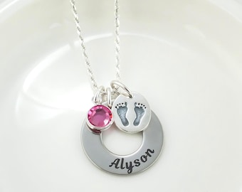 Personalized Baby Name Necklace: New Mom or Child Memorial Jewelry
