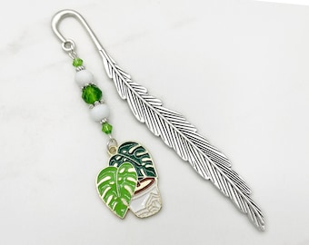 House Plant Bookmark: Enamel Potted Plant Lover Charm Beaded Book Marker