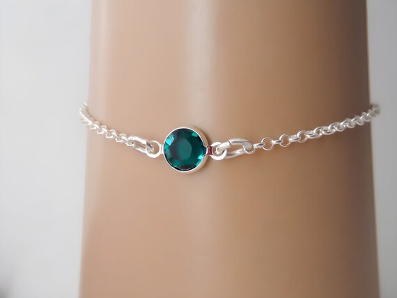 May Birthstone Bracelet Preciosa Emerald Birthstone Anklet 925