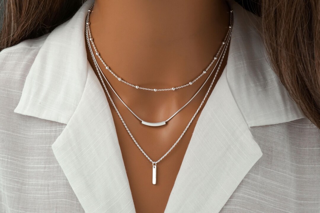 アクセサリー PRY Layered Bar Necklace [slv925] Layered Bar Necklace [slv925] – PRY