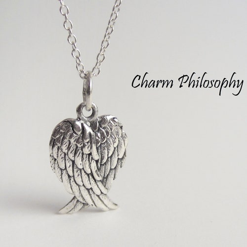 Sterling Silver 925 18 inch Angel Wings Heart Locket Necklace Sterling Silver 925 18 inch Angel Wings Heart Locket Necklace