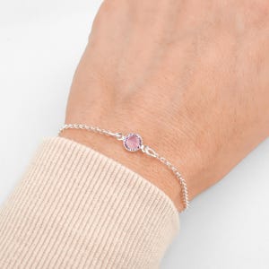 Juni Geburtsstein Armband - Preciosa Alexandrit Geburtsstein Fußkette - 925 Sterling Silber Armband - Zierliches Minimalistisches Armband