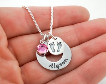 Personalized Baby Name Necklace: New Mom or Child Memorial Jewelry
