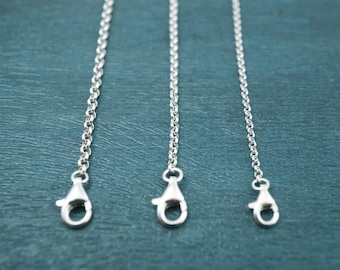 Sterling Silver Rolo Chain Necklace: Unisex, 2mm, 2.2mm, 2.8mm thick