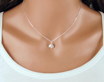 Small Pig Necklace - Very Small Piglet Charm Pendant - 925 Sterling Silver Jewelry - Pig Gifts - Silver Pig Necklace for Women
