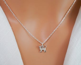 Cat Necklace - Tiny Silver Cat Charm Necklace - 925 Sterling Silver Cat Jewelry - Cat Lover Gifts