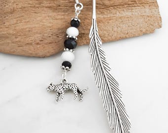 Cheetah Bookmark - Leopard Bookmark - African Wild Cat Stationary - Animal Bookmark, Beaded Metal Bookmark for Animal Lovers - Teacher Gifts