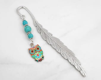 Colorful Owl Bookmark for Reader Gift Owl Charm Bookmark Owl Stationary Owl Gift Ideas for Teacher Appreciation End of Year Teacher GIft