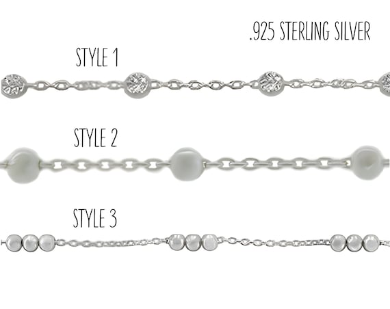 Personalized 925 Sterling Silver Necklace Ball Chain