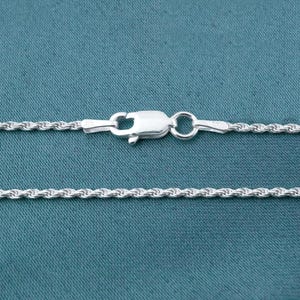 Sterling Silver Diamond Cut Rope Chain Necklace: 1.25mm, Lobster Clasp 画像 1