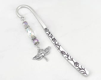 Dragonfly Bookmark for Teacher Gifts Silver Dragonfly Charm Bookmark Mother's Day Gifts Unique Beaded Bookmark Dragonfly Lover Gifts for Mom
