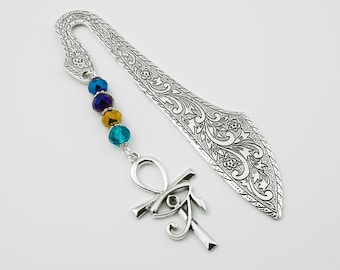Egyptian Ankh Bookmark, Egyptian Eye of Ra Bookmark, Key of Life Ancient Egypt Bookmark, Eye or Ra Ankh Charm Bookmark, History Teacher Gift