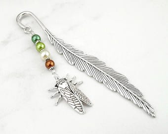 Cicada Bookmark: Tibetan Silver Beaded Insect Gifts for Readers