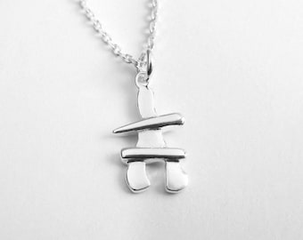 Canadian Inukshuk Necklace: 925 Sterling Silver Canada Jewelry