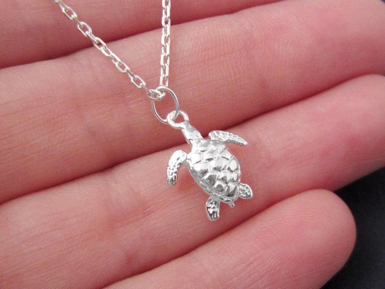 Collar de tortuga marina: Joyería de plata de ley 925 imagen 3