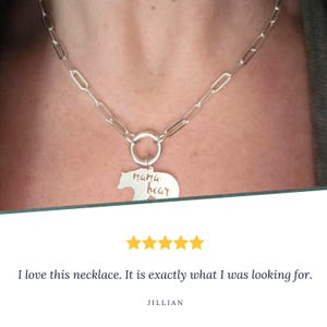 925 Sterling Silver Paperclip Chain Charm Holder Necklace - Hinge Clasp Charm Keeper Pendant image 9