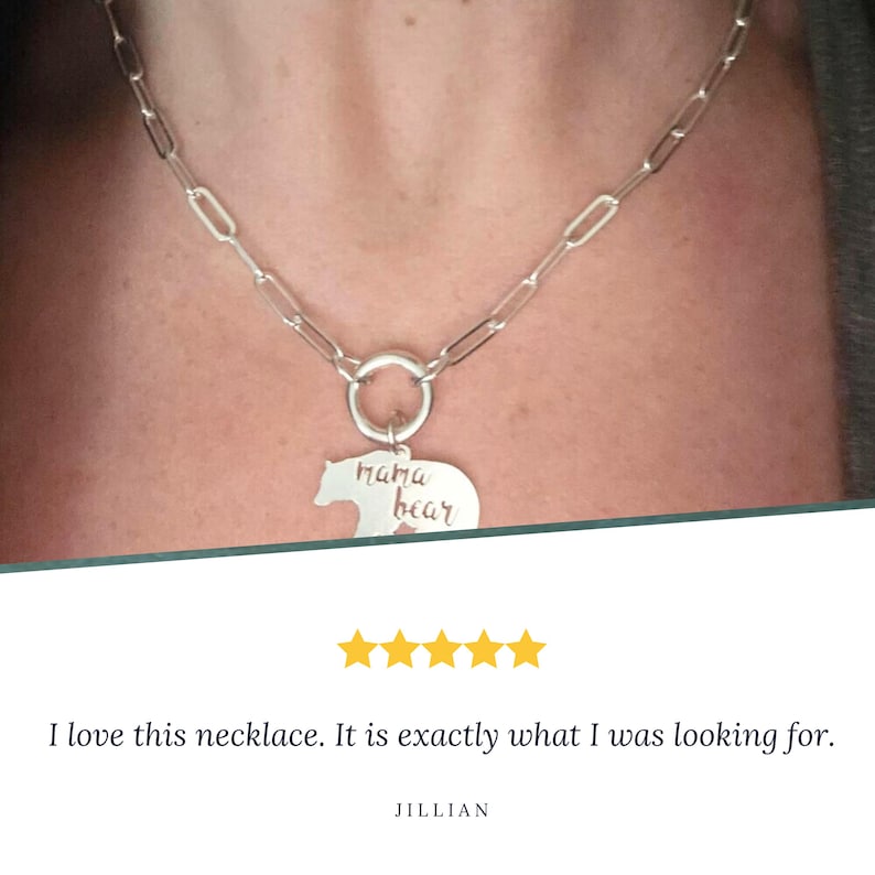 925 Sterling Silver Paperclip Chain Charm Holder Necklace - Hinge Clasp Charm Keeper Pendant image 9