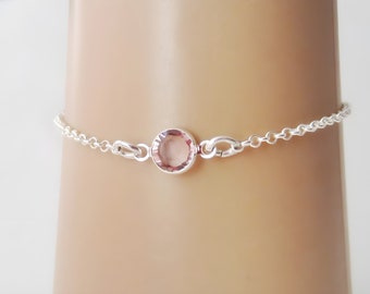 June Birthstone Bracelet - Preciosa Alexandrite Birthstone Anklet - 925 Sterling Silver - Dainty Minimalist Bracelet