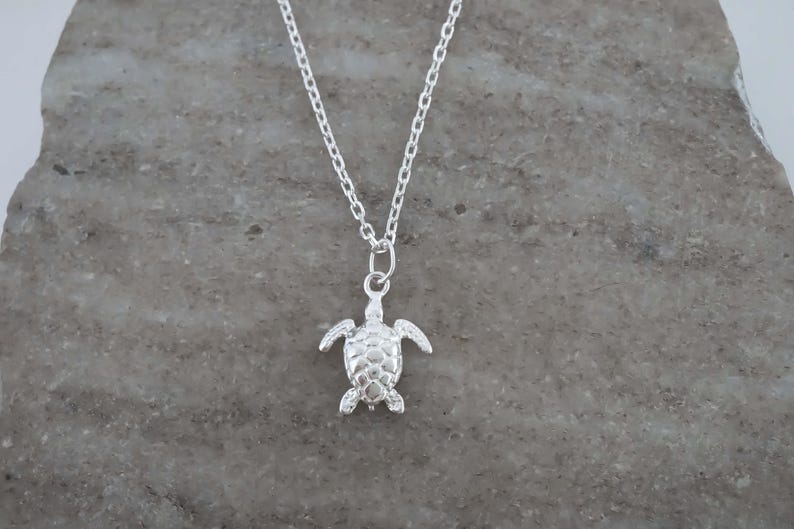 Collar de tortuga marina: Joyería de plata de ley 925 imagen 2