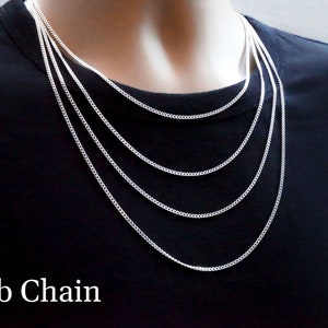 925 Sterling Silver Chain Anchor, Rope, Snake and Curb Link Chains 16 to 36 inches Finished Chain Unisex Chains image 6