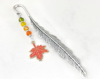 Maple Leaf Bookmark - Canadian Maple Leaf Charm - Canada Bookmark - Fall Autumn Leaf Charm Bookmark - Fall bookmark