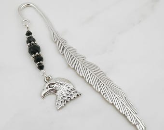 Eagle Bookmark - Eagle Head Charm Bookmark - Unique Bookmarks for Bird Lover Gifts for Teachers Eagles Mascot Gifts