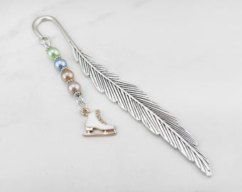 Ice Skate Bookmark - Figure Skating Gifts - Ice Skating Bookmark - Tibetan Silver Metal Bookmark - Ice Skating Teacher Gift - Figure Skate