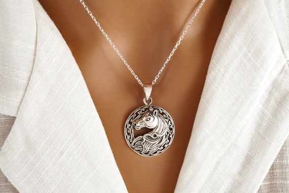 Sterling Silver Round Horse Pendant Sterling Silver Round Horse Pendant