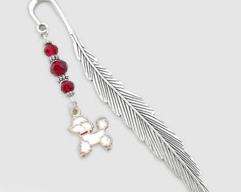 Poodle Bookmark - Poodle Lover Gifts, Enamel Poodle Charm Bookmark, Poodle Gifts, Poodle Stationary Beaded Charm Bookmark, Dog Bookmark